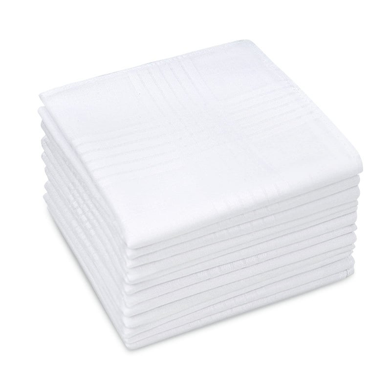 Selected Hanky Men's Handkerchiefs,100% Soft Cotton,White Classic Hankie Pack of 6 - Image 1